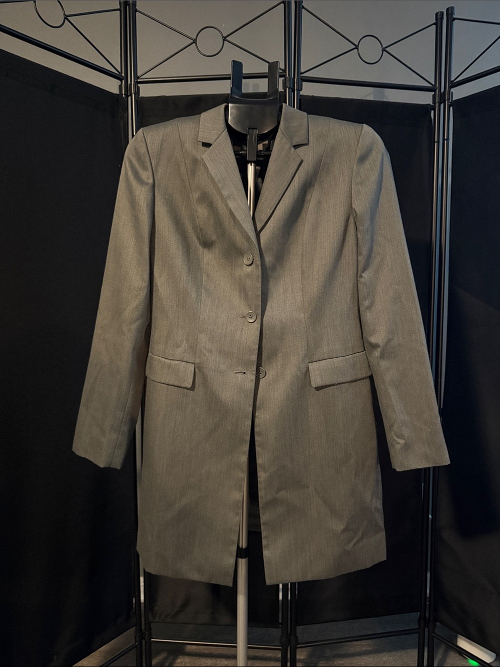 LOFT Women's Gray Longline Blazer